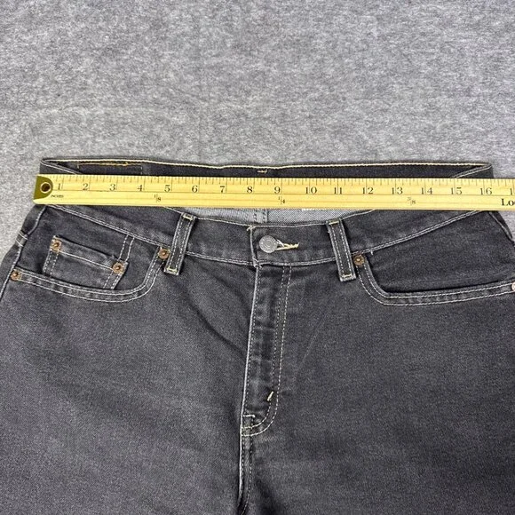 Vintage Levis Jeans Womens 12 Black 515 M Mis Boot Cut Low Rise Stretch Faded - Picture 4 of 11